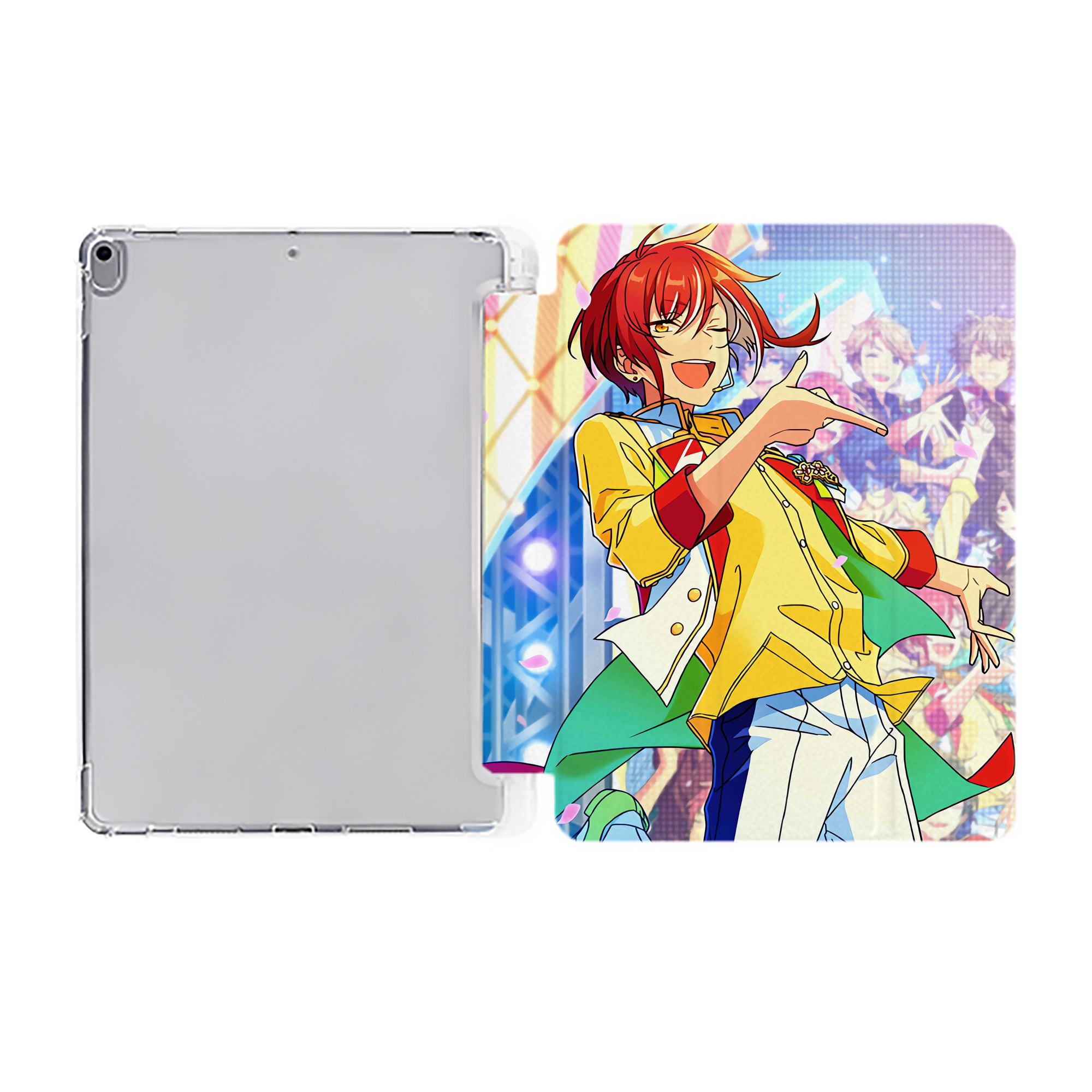 （画像用） あんさんぶるスターズ! Ensemble Stars IPad ケース ペン収納付き 三つ折りスタンド PUレザー×シリコン 対応機種9.5/10.5/10.9インチ